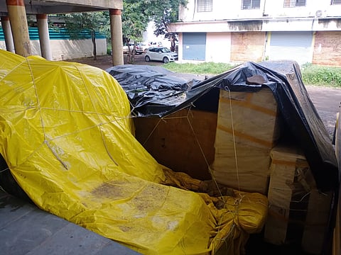 Municipal MRI machine is soaking in the rain