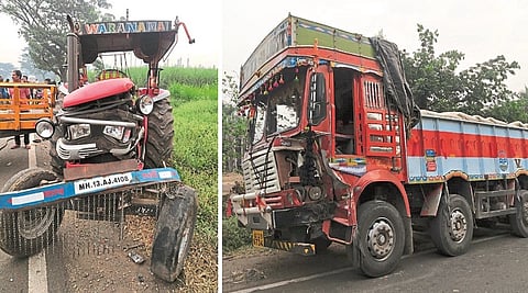 Two tractor driver friends were killed in a truck collision on Ashta-Sangli road