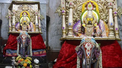 करवीर निवासिनी श्री अंबाबाईची गजारूढ रूपात पूजा 