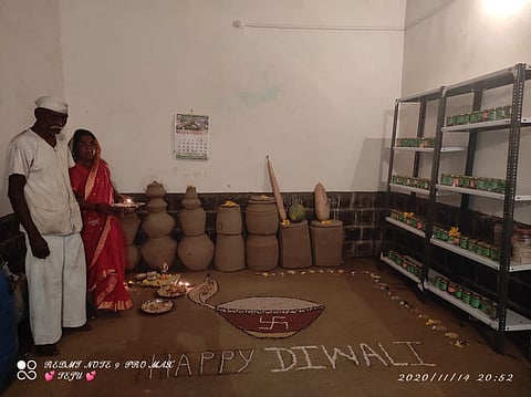 Seed worship at Seed Bank in Akole taluka on the occasion of Diwali