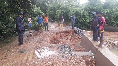  The bridge work was carried away due to rain