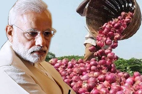 Modi and onion Farmer