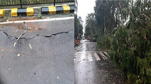 मुंबईत मुसळधार पावसामुळे खचला 'हा' प्रसिद्ध रस्ता, मलबा हटवण्याचं काम सुरु