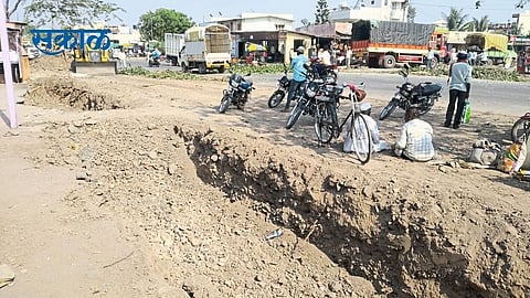 encroachment on the road is removed at Zare
