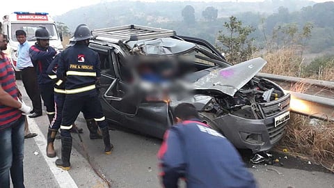 The driver was killed on the spot in car accident at the Mumbai Pune Expressway