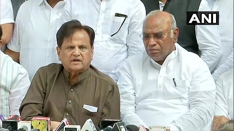 congress leader ahmed patel press conference after devendra fadnavis ajit pawar oath ceremony