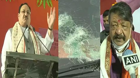  jp nadda, attack kailash vijayvargiya ,mukul roy , bjp