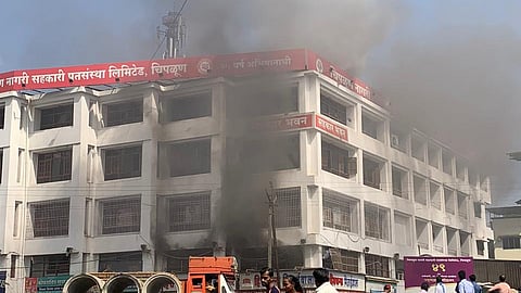 Fire in the storage room of Hirapanna Bakery at Bahadur Sheikh Naka in chiplun kokan marathi news