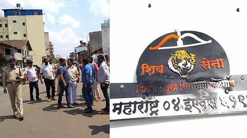 attack on vehicle of shiv sena belgaum district head from kannada organisation in belgaum