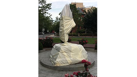 Mahatma Gandhi statue outside Indian Embassy in Washington DC desecrated