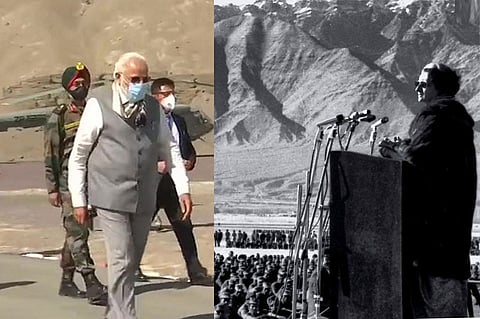 After Indira Gandhis visit to Leh Pakistan was divided into two parts