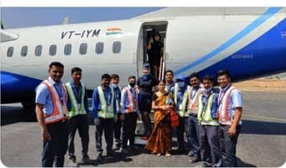 Airplane flight from Kolhapur for a passenger