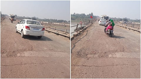 The bridge at Machnur the busiest on the Solapur Mangalvedha highway is in a dilapidated condition