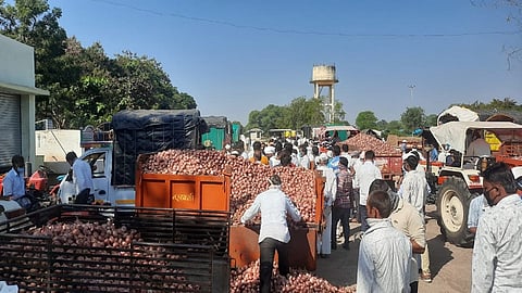 onion auction started in Lasalgaon