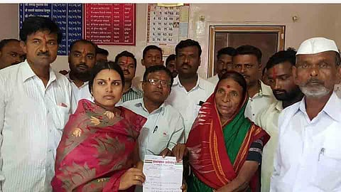 Shantabai Dighes resignation from the post of Sarpanch for Maratha reservation 