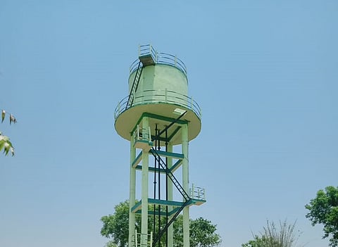 Water scarity in this villege, water tank is only for show 