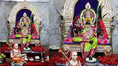 करवीर निवासिनी अंबाबाईची त्रिपुरसुंदरी रूपात सालंकृत पूजा 