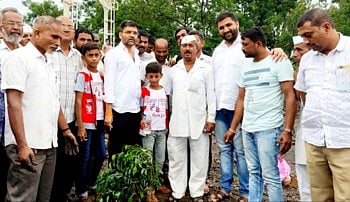 Tree planting in Wadgaon Darya village in Parner taluka