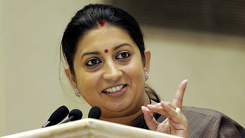 Smriti Irani criticizes Congress at Latur  