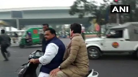 lucknow traffic police fined congress leader priyanka gandhi for not wearing helmetqlucknow traffic police fined congress leader priyanka gandhi for not wearing helmet