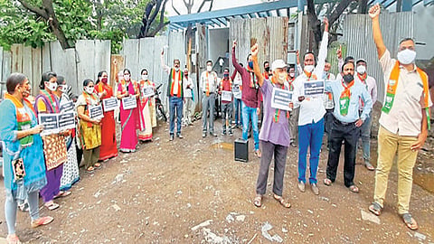 वाईत महाविकास आघाडीविरोधात भाजपचे जोरदार आंदोलन