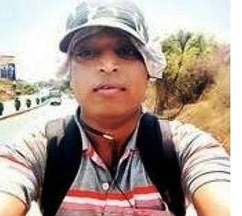 The student reached the village on a bicycle