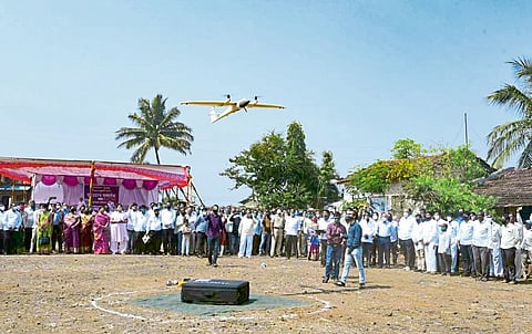  Drone counting of village land at Bamani begins