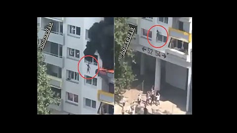 two kids jump off from 40 foot to save life at france video viral