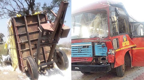 bus tractor accident