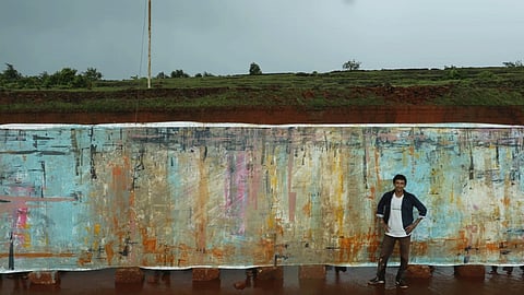 Abstract painting in coat lanja 