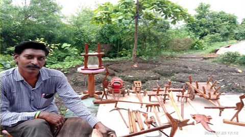 man made equipments bof farming by using wood in Amravati district 