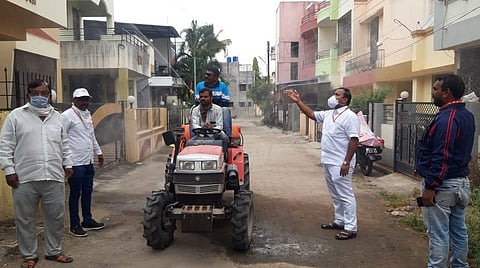 Disinfection of the child labor road with Bourde Mall