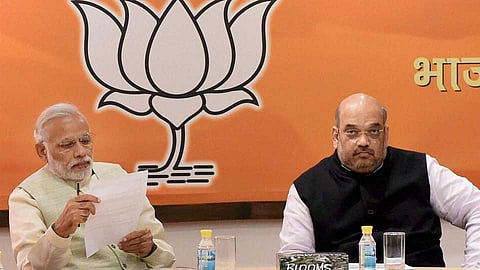 पंतप्रधान नरेंद्र मोदी व गृहमंत्री अमित शहा 