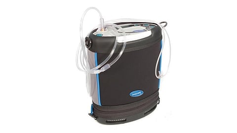 patients received oxygen through a portable machine