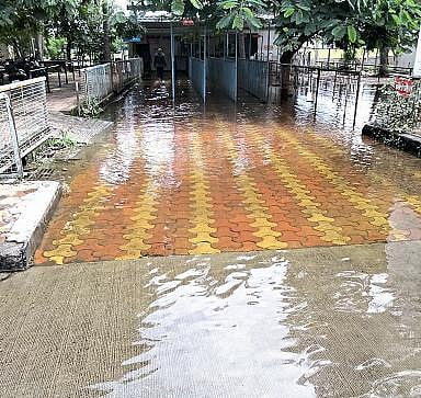 Water seeped into Sai Sansthan Hospital