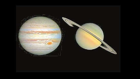 Monday view of Jupiter-Saturn alliance after four hundred years
