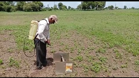 Farmer made Spray machine from waste materials 