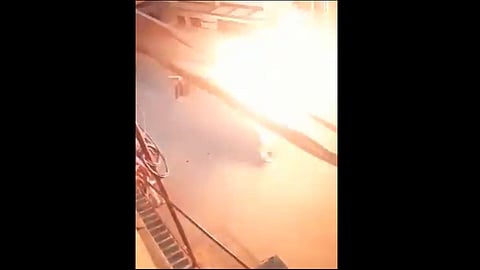 youth fire after lighting lamp from mouth in ujjain viral video