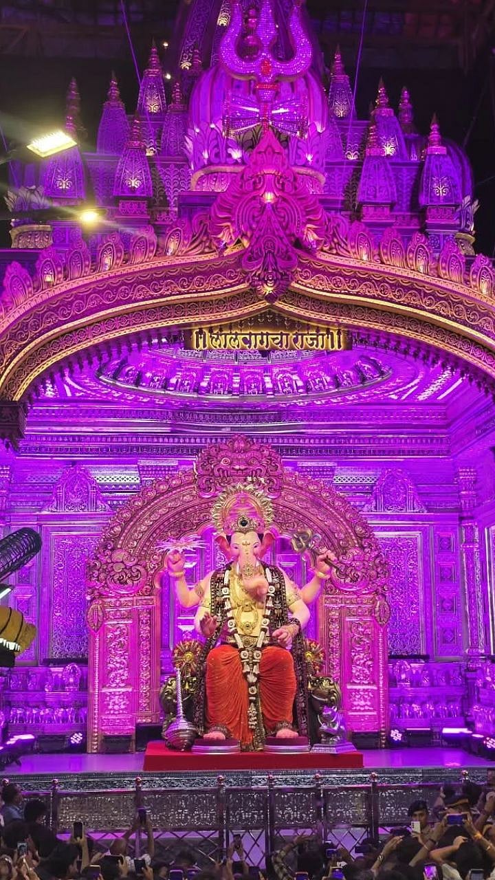 Lalbaugcha Raja 2026 First Look Grand Temple Style Entrance And Giant 