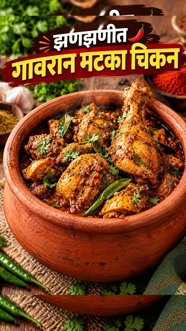घरी बनवा झणझणीत गावरान मटका चिकन!|Gavran Matka Chicken, Matka Chicken ...