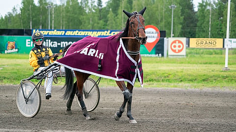Kylie Hoss toi 16-vuotiaalle Jere Ala-Korvelle perjantaina Kuopiosta uran ensimmäisen voiton ohjastajana.
