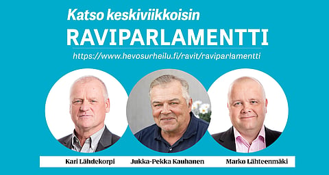 Tämän viikon Raviparlamentissa kuullaan Veeti Suomalaisen lisäksi Kari Lähdekorpea, Jukka-Pekka Kauhasta ja Marko Lähteenmäkeä-