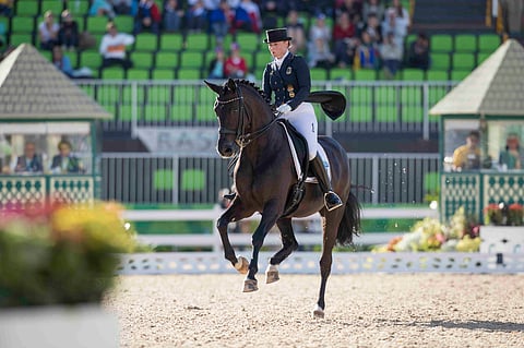 Isabell Werth ja Weihegold olympiaradalla Riossa.