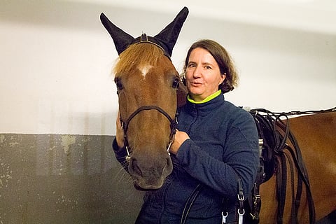 Hetviina on Hanna-Maija Saikkoselle tuttu jo Ivar Homlundin valmennusajoilta, ja hän hoitaa pirteää tammaa aina ravireissuilla.