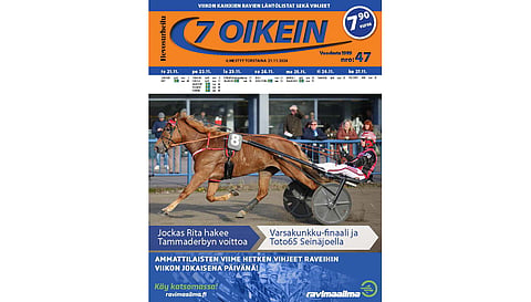 7 oikein -lehti on tilaajilla torstaina ja lehtipisteissä perjantaina. Siinä julkaistaan kotimaan ravien käsiohjelmasivut torstaista seuraavaan keskiviikkoon vihjeineen ja tallikommentteineen sekä Ruotsin päivän pääpelin kohdelähdöt torstaista maanantaihin.
