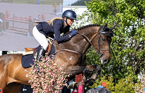 Annina Nordström ja Fuzhou saivat ulkokauden mallikkaasti alkuun. Kuva Drammenin nations cup -radalta.   