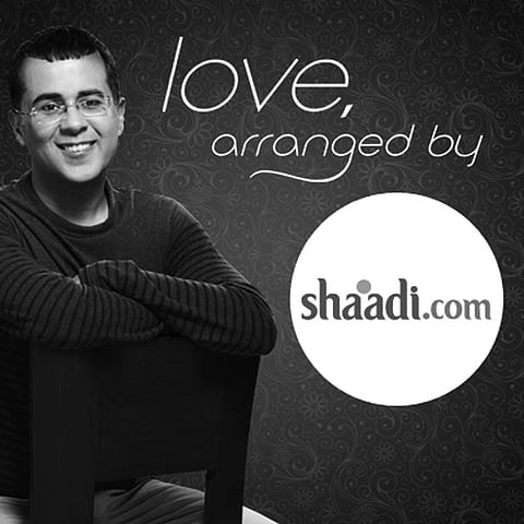 Author Chetan Bhagat, in an advertisement  for Shaadi.com
