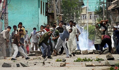 Protestors during the 2010 uprising in Kashmir. Photo: Kashmir Global/Flickr 