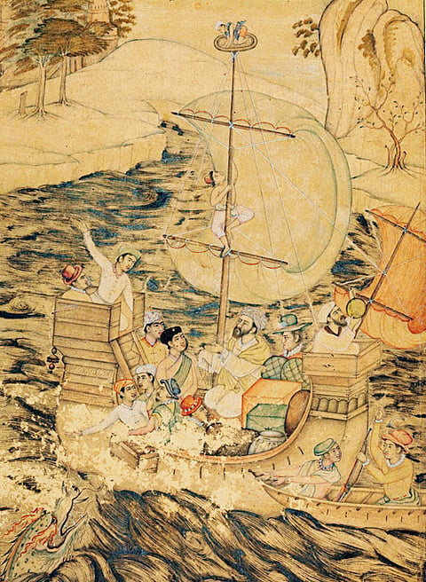 A 16th-century Mughal miniature. Photo derived from: Christie's.