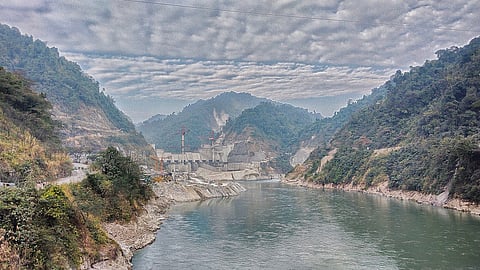 Subansiri lower dam at Gerukamukh in Assam.